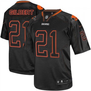 Hommes Nike Cleveland Browns # 21 Justin Gilbert Élite Lights Out noir NFL Maillot Magasin