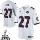 Youth Nike Baltimore Ravens &27 Ray Rice Elite White Super Bowl XLVII NFL Jersey
