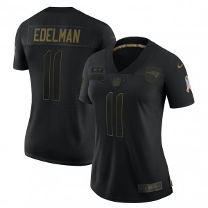 Maillot Femme Julian Edelman New England Patriots Nike 2020 Salute To Service Limitée - Noir