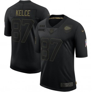 Maillot Travis Kelce Kansas City Chiefs Nike 2020 Salute To Service Limit&eacute;e - Noir