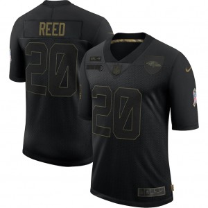 Ed Reed Baltimore Ravens Nike 2020 Salute To Service Retraite Limitée Maillot – Noir