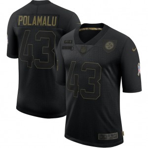 Troy Polamalu Pittsburgh Steelers Nike 2020 Salute To Service Retraite Limitée Maillot – Noir