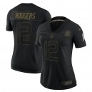 Aaron Rodgers Green Bay Packers Nike Femmes 2020 Salute To Service Limitée Maillot - Noir