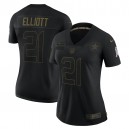 Ezekiel Elliott Dallas Cowboys Nike Femmes 2020 Salute To Service Limit&eacute;e Maillot &ndash; Noir