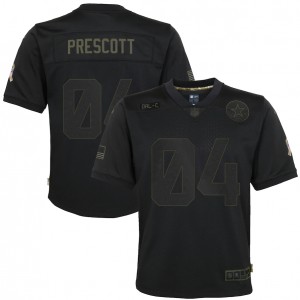 Dak Prescott Dallas Cowboys Nike Enfants 2020 Salute to Service Jeu Maillot – Noir