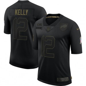 Jim Kelly Buffalo Bills Nike 2020 Salute To Service Retired Limited Maillot – Noir