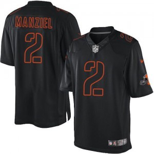 Hommes Nike Cleveland Browns # 2 Johnny Manziel Élite Noir Impact NFL Maillot Magasin