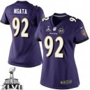 Women Nike Baltimore Ravens &92 Haloti Ngata Elite Purple Team Color Super Bowl XLVII NFL Jersey