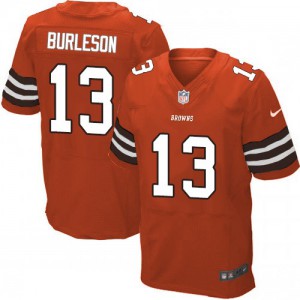 Hommes Nike Cleveland Browns # 13 Nate Burleson Élite Orange alternent NFL Maillot Magasin