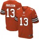 Men Nike Cleveland Browns &13 Nate Burleson Elite Orange Alternate NFL Jersey