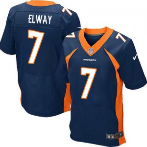 Hommes Nike Denver Broncos # 7 John Elway Élite Navy bleu alternent NFL Maillot Magasin