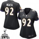 Women Nike Baltimore Ravens &92 Haloti Ngata Elite Black Alternate Super Bowl XLVII NFL Jersey