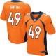 Hommes Nike Denver Broncos # 49 Dennis Smith élite Orange équipe NFL Maillot Magasin de couleur