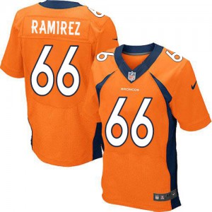 Hommes Nike Denver Broncos # 66 Manny Ramirez Élite Orange couleur NFL maillot de Team