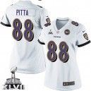Women Nike Baltimore Ravens &88 Dennis Pitta Elite White Super Bowl XLVII NFL Jersey