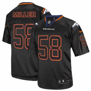 Hommes Nike Denver Broncos # 58 Von Miller élite Lights Out noir NFL Maillot Magasin