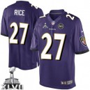 Youth Nike Baltimore Ravens &27 Ray Rice Elite Purple Team Color Super Bowl XLVII NFL Jersey