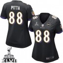 Women Nike Baltimore Ravens &88 Dennis Pitta Elite Black Alternate Super Bowl XLVII NFL Jersey