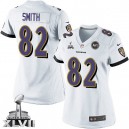 Women Nike Baltimore Ravens &82 Torrey Smith Elite White Super Bowl XLVII NFL Jersey