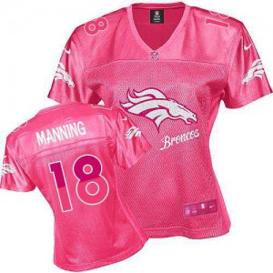 Femmes Nike Denver Broncos # 18 Peyton Manning élite rose 2012 MEF Fan NFL Maillot Magasin