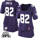 Women Nike Baltimore Ravens &82 Torrey Smith Elite Purple Breast Cancer Awareness Super Bowl XLVII NFL Jersey