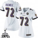 Women Nike Baltimore Ravens &72 Kelechi Osemele Elite White Super Bowl XLVII NFL Jersey