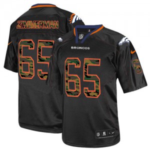 Hommes Nike Denver Broncos # 65 Gary Zimmerman Élite noire Camo Fashion NFL Maillot Magasin