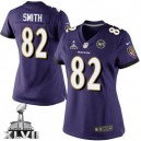 Women Nike Baltimore Ravens &82 Torrey Smith Elite Purple Team Color Super Bowl XLVII NFL Jersey