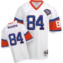 Mitchell And Ness Denver Broncos &84 Shannon Sharpe White With 75 Anniversary Patch Authentic Throwback NFL Jersey