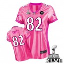 Women Nike Baltimore Ravens &82 Torrey Smith Elite Pink New Women Be Luv'd Super Bowl XLVII NFL Jersey