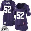 Women Nike Baltimore Ravens &52 Ray Lewis Elite Purple Breast Cancer Awareness Super Bowl XLVII NFL Jersey