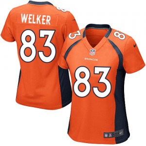 Femmes Nike Denver Broncos # 83 Wes Welker Élite Orange couleur NFL maillot de Team