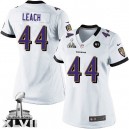 Women Nike Baltimore Ravens &44 Vonta Leach Elite White Super Bowl XLVII NFL Jersey
