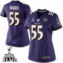 Women Nike Baltimore Ravens &55 Terrell Suggs Elite Purple Team Color Super Bowl XLVII NFL Jersey