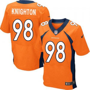 Hommes Nike Denver Broncos # 98 Terrance Knighton Élite Orange couleur NFL maillot de Team Hommes Nike Denver Broncos # 98 Terrance Knighton Élite Orange couleur NFL maillot de Team