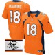 Men Nike Denver Broncos &18 Peyton Manning Orange Team Color Elite Autographed NFL Jersey