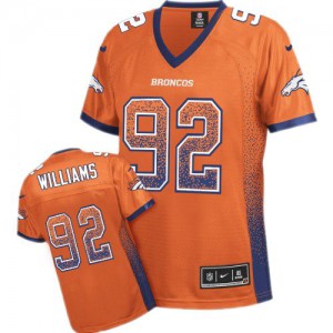 Femmes Nike Denver Broncos # 92 Sylvester Williams élite Orange Drift mode NFL Maillot Magasin