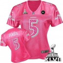 Women Nike Baltimore Ravens &5 Joe Flacco Elite Pink Sweetheart Super Bowl XLVII NFL Jersey