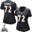 Women Nike Baltimore Ravens &72 Kelechi Osemele Elite Black Alternate Super Bowl XLVII NFL Jersey