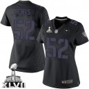Women Nike Baltimore Ravens &52 Ray Lewis Elite Black Impact Super Bowl XLVII NFL Jersey