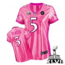 Women Nike Baltimore Ravens &5 Joe Flacco Elite Pink New Women Be Luv'd Super Bowl XLVII NFL Jersey