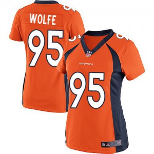 Femmes Nike Denver Broncos # 95 Derek Wolfe élite Orange équipe NFL Maillot Magasin de couleur