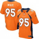 Men Nike Denver Broncos &95 Derek Wolfe Elite Orange Team Color NFL Jersey