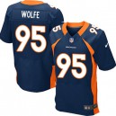 Men Nike Denver Broncos &95 Derek Wolfe Elite Navy Blue Alternate NFL Jersey
