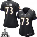 Women Nike Baltimore Ravens &73 Marshal Yanda Elite Black Alternate Super Bowl XLVII NFL Jersey
