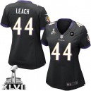 Women Nike Baltimore Ravens &44 Vonta Leach Elite Black Alternate Super Bowl XLVII NFL Jersey