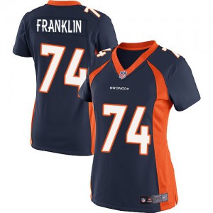 Femmes Nike Denver Broncos # 74 Orlando Franklin Élite Navy bleu alternent NFL Maillot Magasin