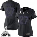 Women Nike Baltimore Ravens &27 Ray Rice Elite Black Impact Super Bowl XLVII NFL Jersey