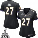 Women Nike Baltimore Ravens &27 Ray Rice Elite Black Alternate Super Bowl XLVII NFL Jersey