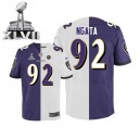 Men Nike Baltimore Ravens &92 Haloti Ngata Elite Team/Road Two Tone Super Bowl XLVII NFL Jersey